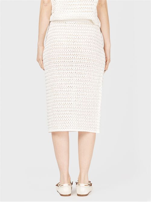 Pencil skirt in striped cotton ribbon with brilliant sequins FABIANA FILIPPI | GND275F788L3530142